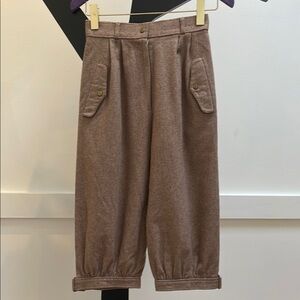 VINTAGE high rise cropped pants brown XS